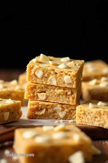 Biscoff White Chocolate Blondies presentation