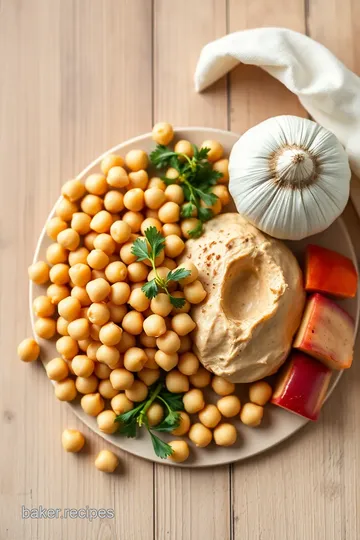 Smooth Roasted Garlic Parmesan Hummus ingredients