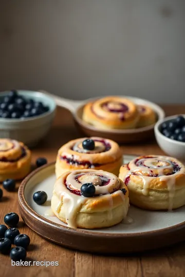 Blueberry Sweet Rolls with Lemon Glaze presentation