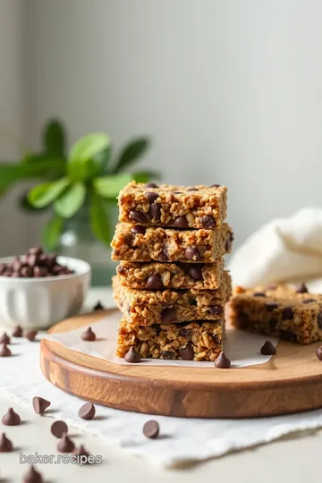 Chewy Chocolate Chip Granola Bars presentation