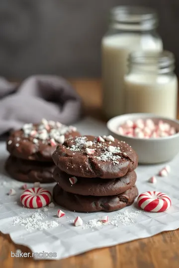 Chocolate Fudge Cookies with Candy Cane Cream ingredients