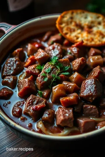 Classic Beef Bourguignon: A French Culinary Delight presentation