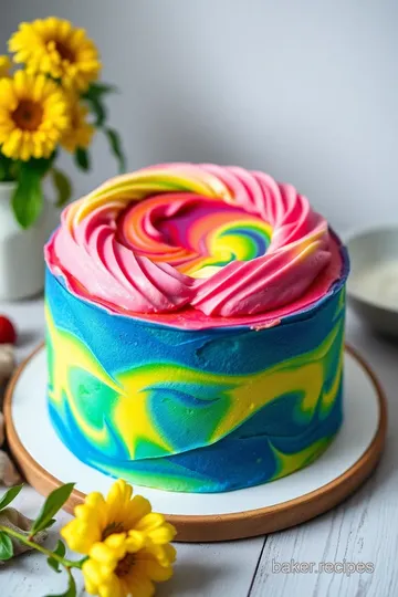 Colorful Tie-Dye Cake Delight presentation