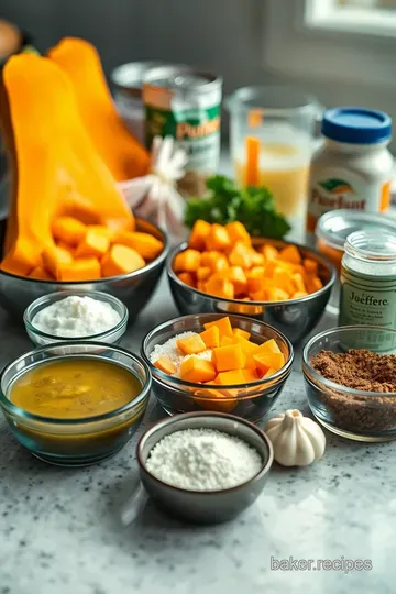 Creamy Butternut Squash Casserole with Crunchy Topping ingredients