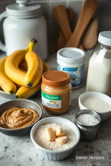 Creamy Peanut Butter and Banana Protein Shake Delight ingredients