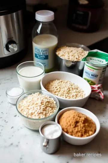 Creamy Slow Cooker Steel Cut Oats ingredients