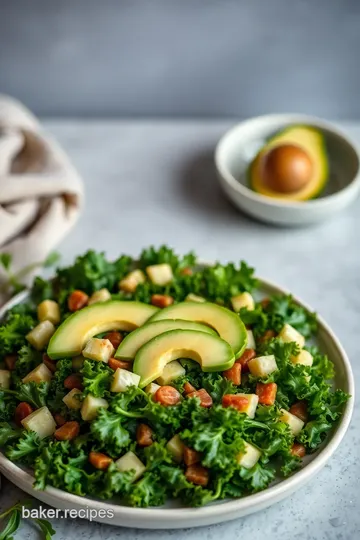 Crisp Kale & Avocado Delight Salad presentation