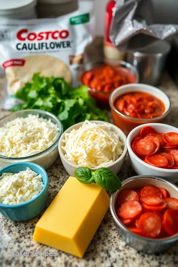 Crispy Cauliflower Pizza from Costco ingredients