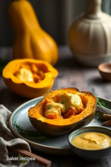 Curry-Infused Acorn Squash Delight presentation