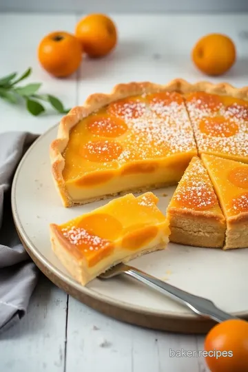 Decadent Apricot Buttermilk Pie presentation