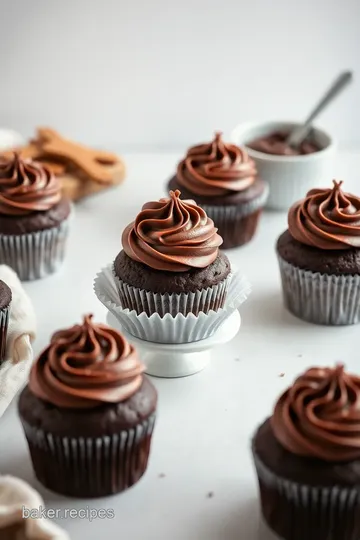 Decadent Chocolate Cupcakes with Nutella Frosting presentation