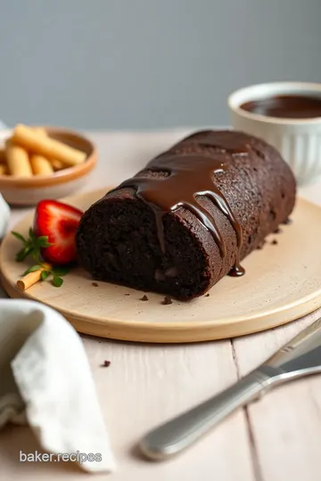 Decadent Chocolate Swiss Roll Cake presentation