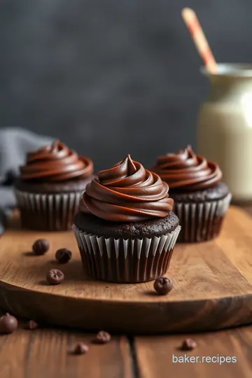 Decadent Fudge Brownie Cupcakes presentation