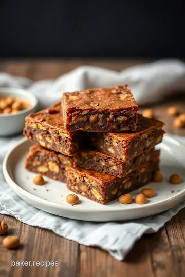 Decadent Peanut Butter Brownie Treats presentation