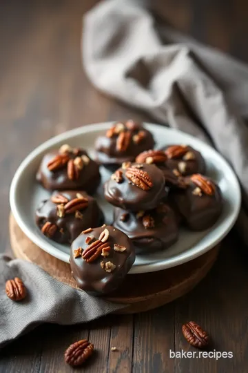 Decadent Pecan Chocolate Turtles presentation