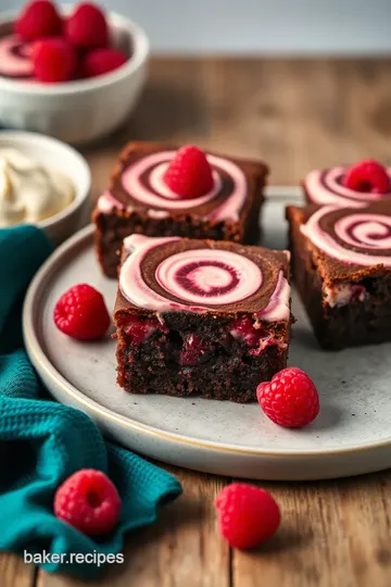 Decadent Raspberry Cheesecake Brownies presentation