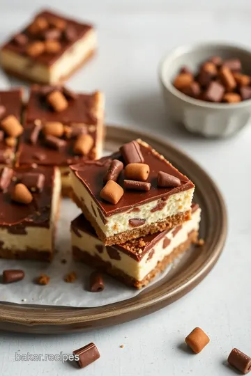 Decadent Snickers Cheesecake Bars steps