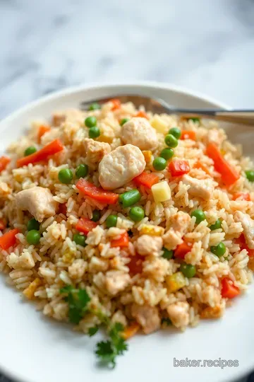 Delectable Chicken and Veg Fried Rice: A Savory Stir-Fry Delight presentation