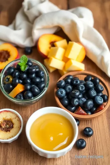 Delicious Brown Butter Blueberry Peach Crisp ingredients