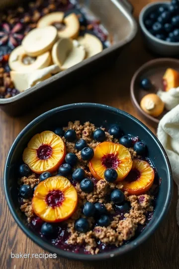 Delicious Brown Butter Blueberry Peach Crisp steps