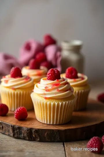 Delicious Lemon Raspberry Jam Cupcakes presentation