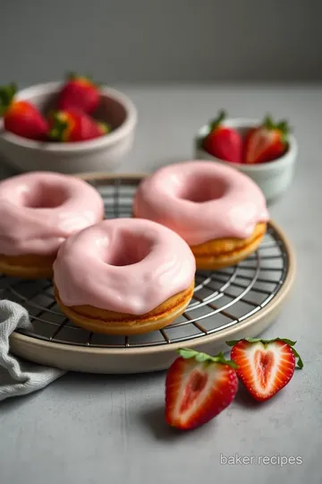 Delicious Strawberry Frosted Donuts presentation