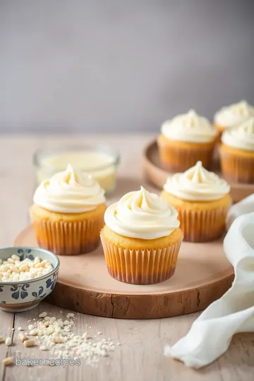 Delicious Vanilla Cupcakes with Frosting ingredients