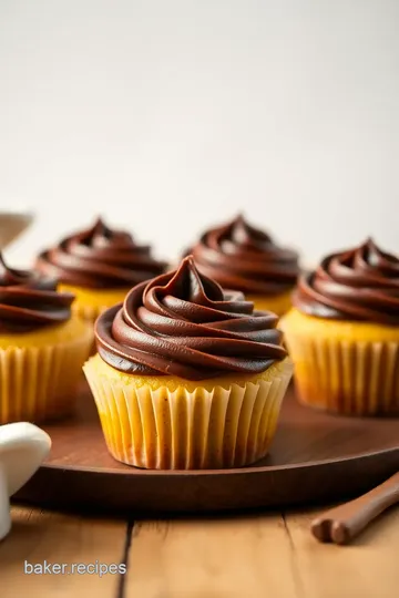 Delightful Yellow Cupcakes with Chocolate Frosting presentation