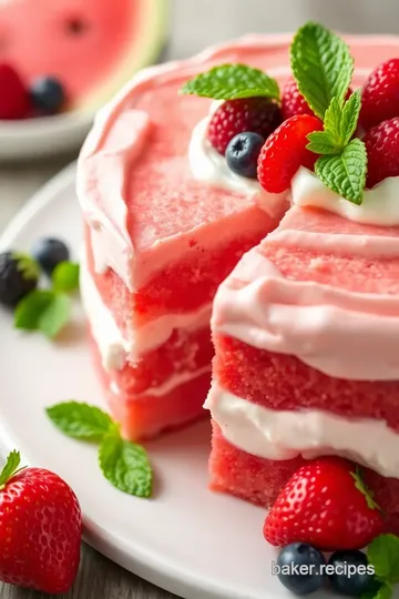 Refreshing Watermelon Cake Recipe presentation