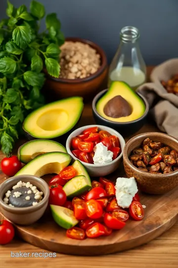 Flavorful Roasted Tomato Feta Guacamole ingredients