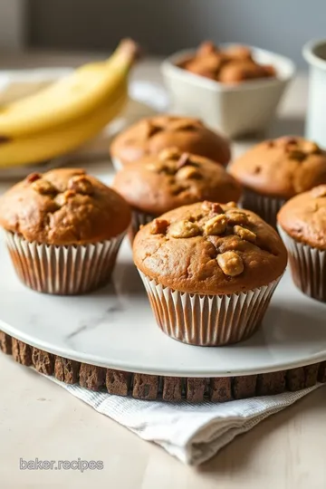 Fluffy Banana Muffins with Cinnamon presentation