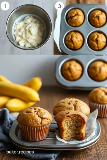 Fluffy Banana Muffins with Cinnamon steps