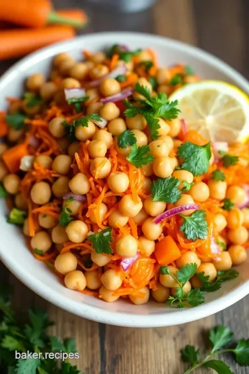 Carrot and Chickpea Salad with Parsley and Lemon presentation