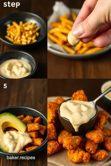 Fried Avocado Fries with Queso Dip steps