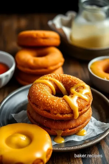 Fried Cheddar Croissant Donuts with Honey Mustard steps