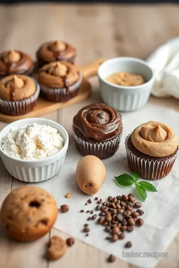 Fudgy Brownie Cupcakes with Cookie Dough Frosting ingredients