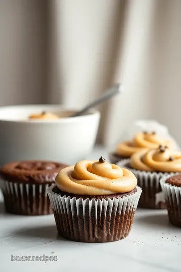 Fudgy Brownie Cupcakes with Cookie Dough Frosting steps