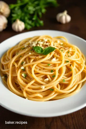 Garlicky Goodness: Simple Garlic Pasta presentation