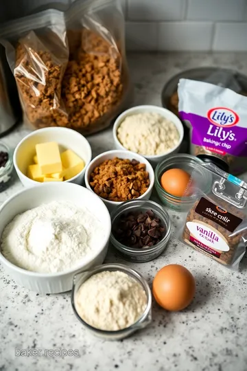 Gooey Chocolate Chip Cookie Bars with Lily s Baking Chips ingredients