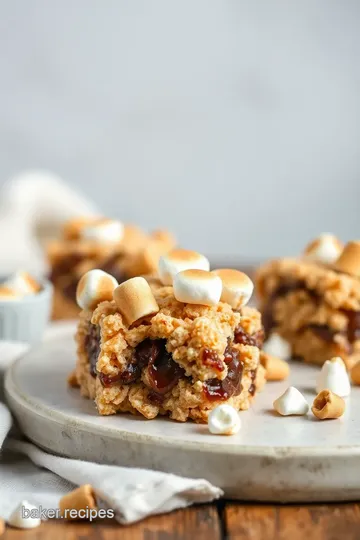 Gooey S mores Rice Krispie Treats presentation