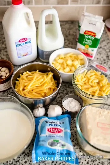 Creamy Garlic Parmesan Fettuccine Alfredo ingredients