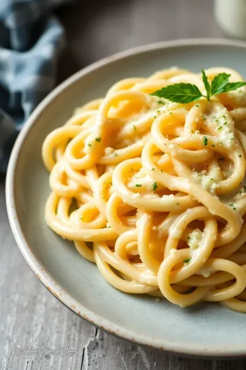 Creamy Garlic Parmesan Fettuccine Alfredo presentation