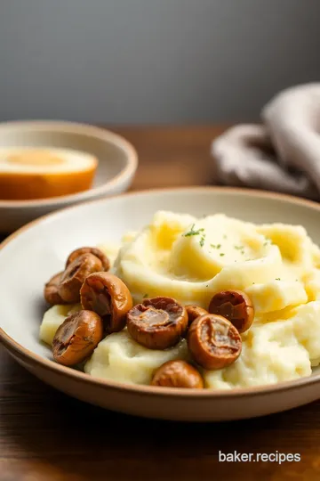 Hearty Mushroom and Creamy Mash Delight presentation