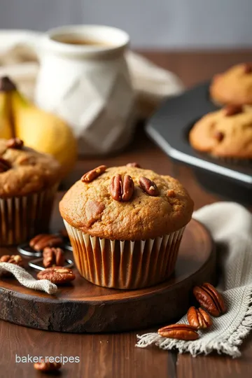 Irresistible Vegan Banana Pecan Muffins presentation