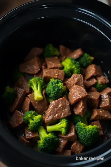 Keto Crockpot Beef and Broccoli presentation