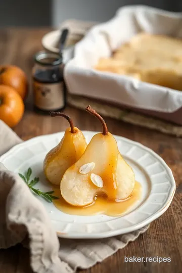 Maple Vanilla Baked Pears Delight presentation