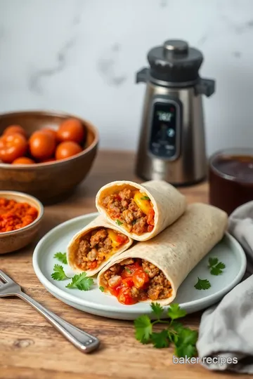 Spicy Sausage Breakfast Burritos presentation