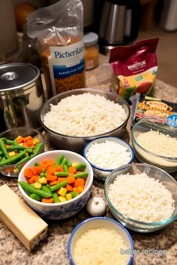 Quick Microwave Vegetable Risotto ingredients