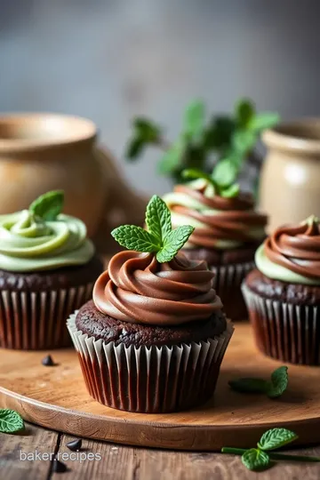 Mint Chocolate Chip Cupcakes Delight presentation