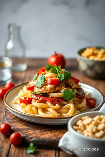 Muffuletta Pasta Salad Delight presentation